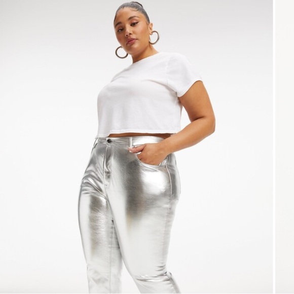 Good American Metallic Pants - NWOT Size 10/30 - Picture 3 of 7
